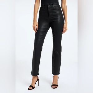 NWT Good American coated black denim